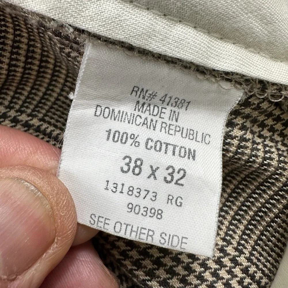 VTG Polo Ralph Lauren Men's Pants 39x26 Cuffed Pleated Beige Gray‎ Glen Plaid